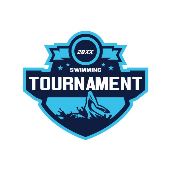 Swimming Tournament logo template Miniatura