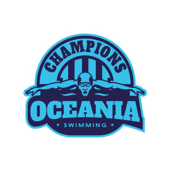 Oceania Champions Swimming logo template Miniatura