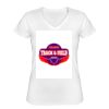 Playera Dama: Algodón Peinado Cuello V Miniatura