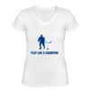 Playera Dama: Algodón Peinado Cuello V Miniatura