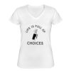 Playera Dama: Algodón Peinado Cuello V Miniatura